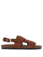Matchesfashion.com Grenson - Wiley Buckled Suede Sandals - Mens - Brown