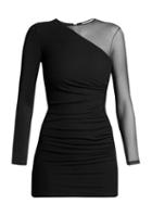 Matchesfashion.com Balmain - Sheer Sleeve Mini Dress - Womens - Black