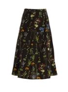 Altuzarra Flora Ruched-seam Floral-print Silk Skirt