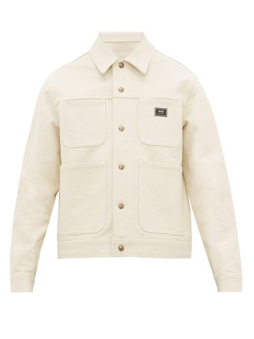 Matchesfashion.com Ami - Patch Pocket Denim Jacket - Mens - Cream