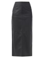 Matchesfashion.com Raey - Eco-tanned Leather Maxi Skirt - Womens - Navy