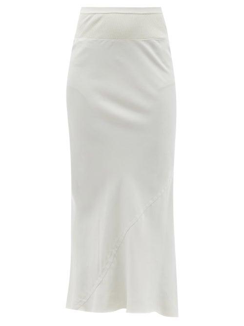 Matchesfashion.com Rick Owens - Bias-cut Sueded Midi Skirt - Womens - Light Grey