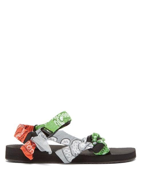 Matchesfashion.com Arizona Love - Trekky Bandana Wrapped Velcro Strap Sandals - Womens - Green Multi