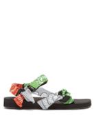 Matchesfashion.com Arizona Love - Trekky Bandana Wrapped Velcro Strap Sandals - Womens - Green Multi