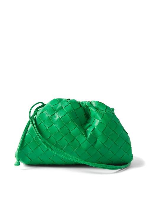 Bottega Veneta - Pouch Small Intrecciato-leather Cross-body Bag - Womens - Green