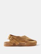 Jacques Solovire - Ferret Crossover-strap Suede Sandals - Mens - Beige