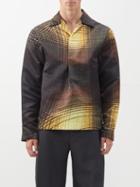 Bianca Saunders - Cena Oversized-check Satin Shirt - Mens - Brown Multi