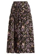 Matchesfashion.com Marni - Floral Print Cotton Midi Skirt - Womens - Green Print