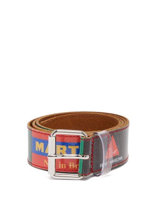 Matchesfashion.com Martine Rose - Beermat Print Leather Belt - Womens - Multi