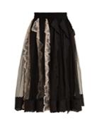 Simone Rocha Lace-trimmed Tulle Midi Skirt