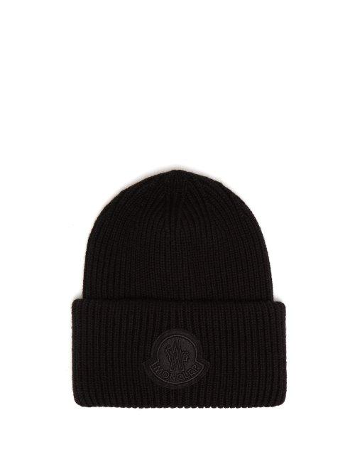 Matchesfashion.com 2 Moncler 1952 - Logo Virgin Wool Beanie Hat - Mens - Black