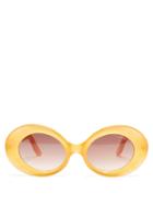 Lapima - Madalena Oval Acetate Sunglasses - Womens - Orange