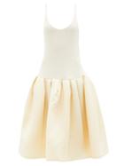 Khaite - Lynette Jersey And Faille Drop-waist Dress - Womens - Cream