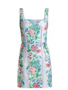 Matchesfashion.com Emilia Wickstead - Judita Floral Print Cloqu Dress - Womens - Blue Multi