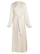 Matchesfashion.com The Row - Norah Stand Collar Tie Waist Satin Gown - Womens - Ivory