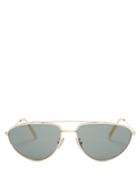 Matchesfashion.com Celine Eyewear - Aviator Metal Sunglasses - Womens - Green Gold