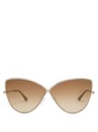 Matchesfashion.com Tom Ford Eyewear - Elise Cat Eye Frame Sunglasses - Womens - Grey