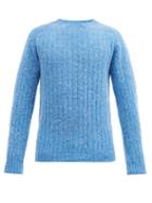 Matchesfashion.com Howlin' - Rib-knitted Wool Sweater - Mens - Blue Multi
