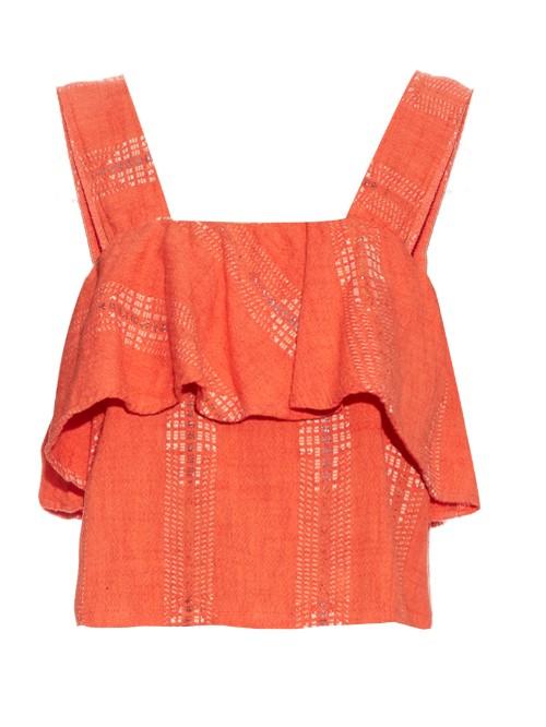 Ace & Jig Frances Ruffled Cotton-blend Top