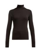 Matchesfashion.com Calvin Klein 205w39nyc - Logo Embroidered Roll Neck Wool Sweater - Womens - Black