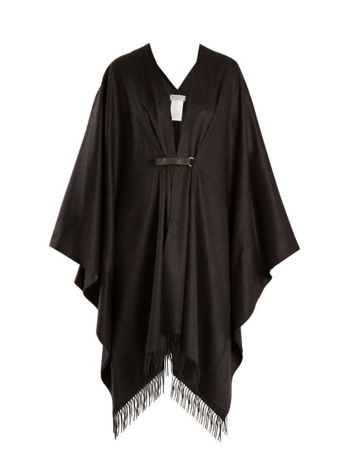 Brunello Cucinelli Fringed Silk Poncho