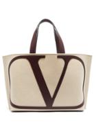Matchesfashion.com Valentino - V Logo Canvas Tote Bag - Womens - Cream Multi