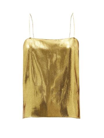 Ladies Rtw Alexandre Vauthier - Silk-blend Lam Top - Womens - Gold