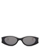 Matchesfashion.com Loewe Paula's Ibiza - Oval Acetate Sunglasses - Womens - Black