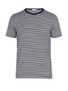 Matchesfashion.com Sunspel - Striped Cotton Jersey T Shirt - Mens - White Navy