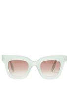 Matchesfashion.com Lapima - Lisa Square Acetate Sunglasses - Womens - Light Green