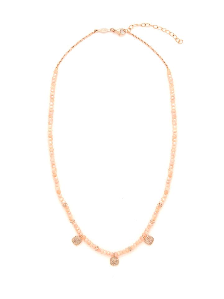 Jacquie Aiche Diamond, Guava Quartz & Rose-gold Necklace