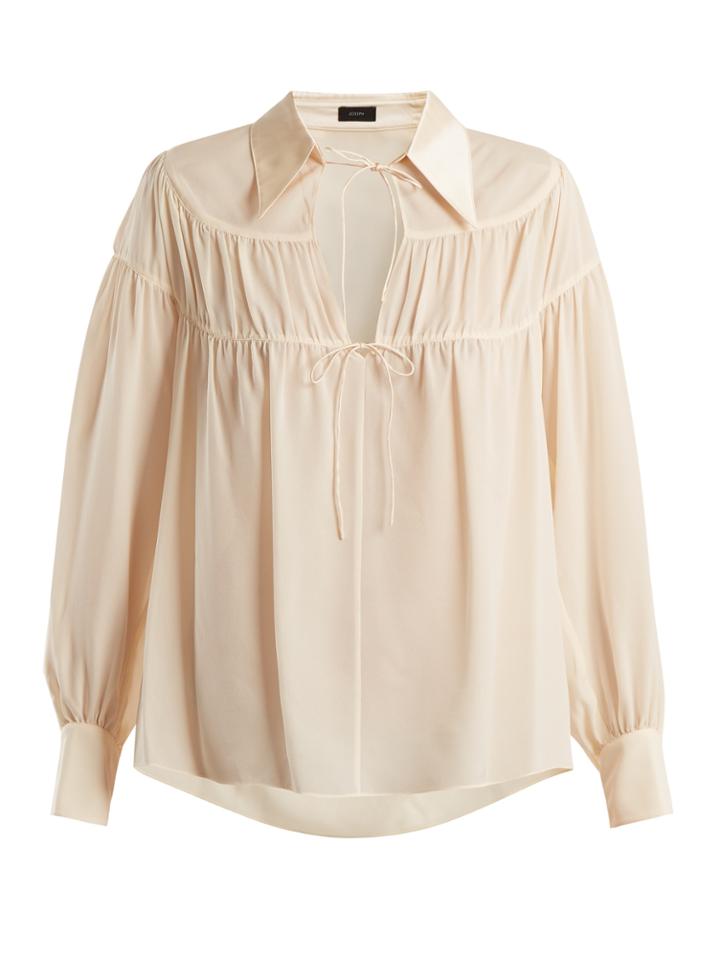 Joseph Crosby Gathered Silk-georgette Blouse