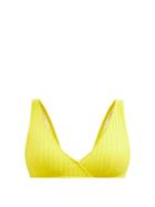 Ladies Beachwear Solid & Striped - The Annie Ribbed Bikini Top - Womens - Yellow