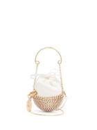 Matchesfashion.com Rosantica - Baby Ghizlan Mini Crystal-embellished Satin Bag - Womens - White Multi