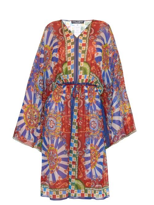 Dolce & Gabbana Carretto-print Silk Kaftan