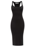 Live The Process - Dormer Racerback Ribbed Midi Dress - Womens - Black