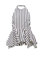 Jil Sander - Striped Halterneck Cotton Top - Womens - Black Stripe