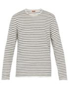 Matchesfashion.com Barena Venezia - Striped Cotton Blend Long Sleeve T Shirt - Mens - White Navy