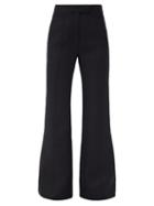 Matchesfashion.com Gabriela Hearst - Leda High-rise Flared Wool-blend Trousers - Womens - Black