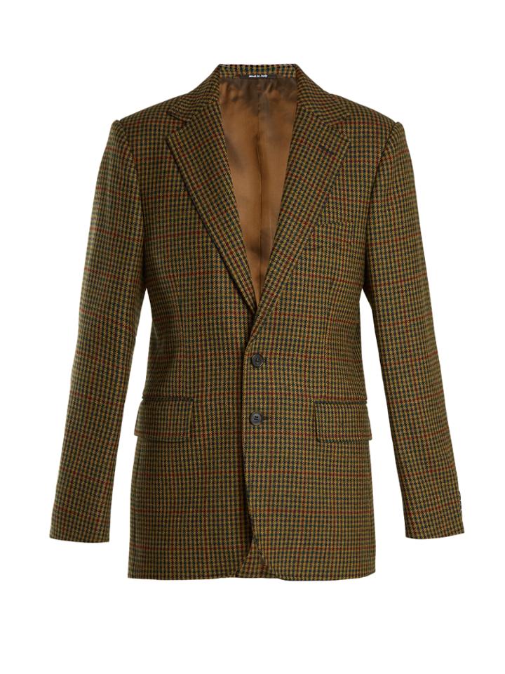 Maison Margiela Single-breasted Hound's-tooth Wool Jacket
