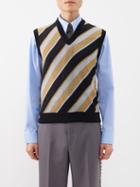 Gucci - Metallic-knit Striped Wool Sweater Vest - Mens - Black Multi