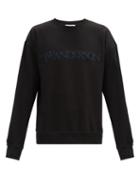 Matchesfashion.com Jw Anderson - Logo-embroidered Cotton-jersey Sweatshirt - Mens - Black