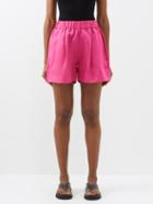 Asceno - Zurich Organic-linen Shorts - Womens - Fuschia