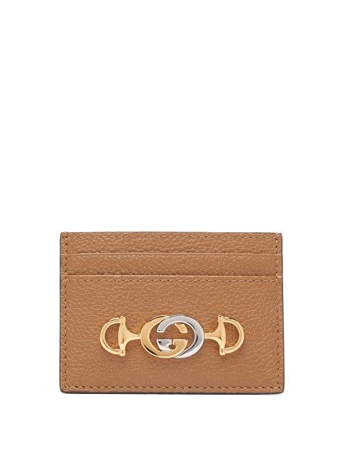 Matchesfashion.com Gucci - Zumi Leather Cardholder - Womens - Tan