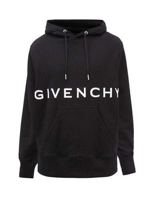 Givenchy - Logo-embroidered Cotton-jersey Hooded Sweatshirt - Mens - Black