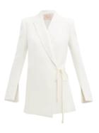 Matchesfashion.com Roksanda - Livia Tie Waist Cady Blazer - Womens - Ivory