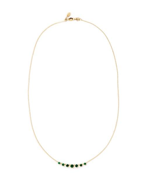 Jade Trau - Penelope Small Emerald & 18kt Gold Necklace - Womens - Yellow Gold