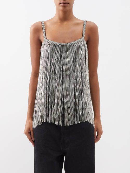 Raey - Crystal Fringe Cami Top - Womens - Metallic