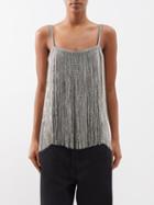 Raey - Crystal Fringe Cami Top - Womens - Metallic