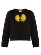 Fendi Bag Bugs Fur-appliqu Cotton-blend Sweatshirt